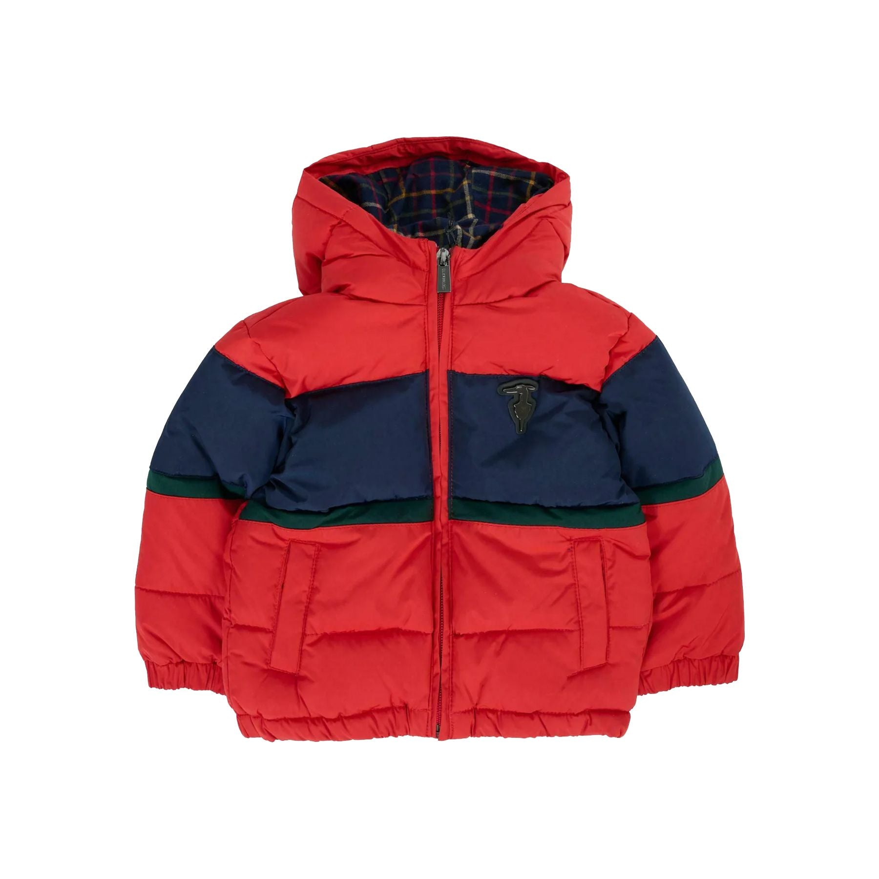 Trussardi Two-Tone Jacket for Newborns in Red and Blue