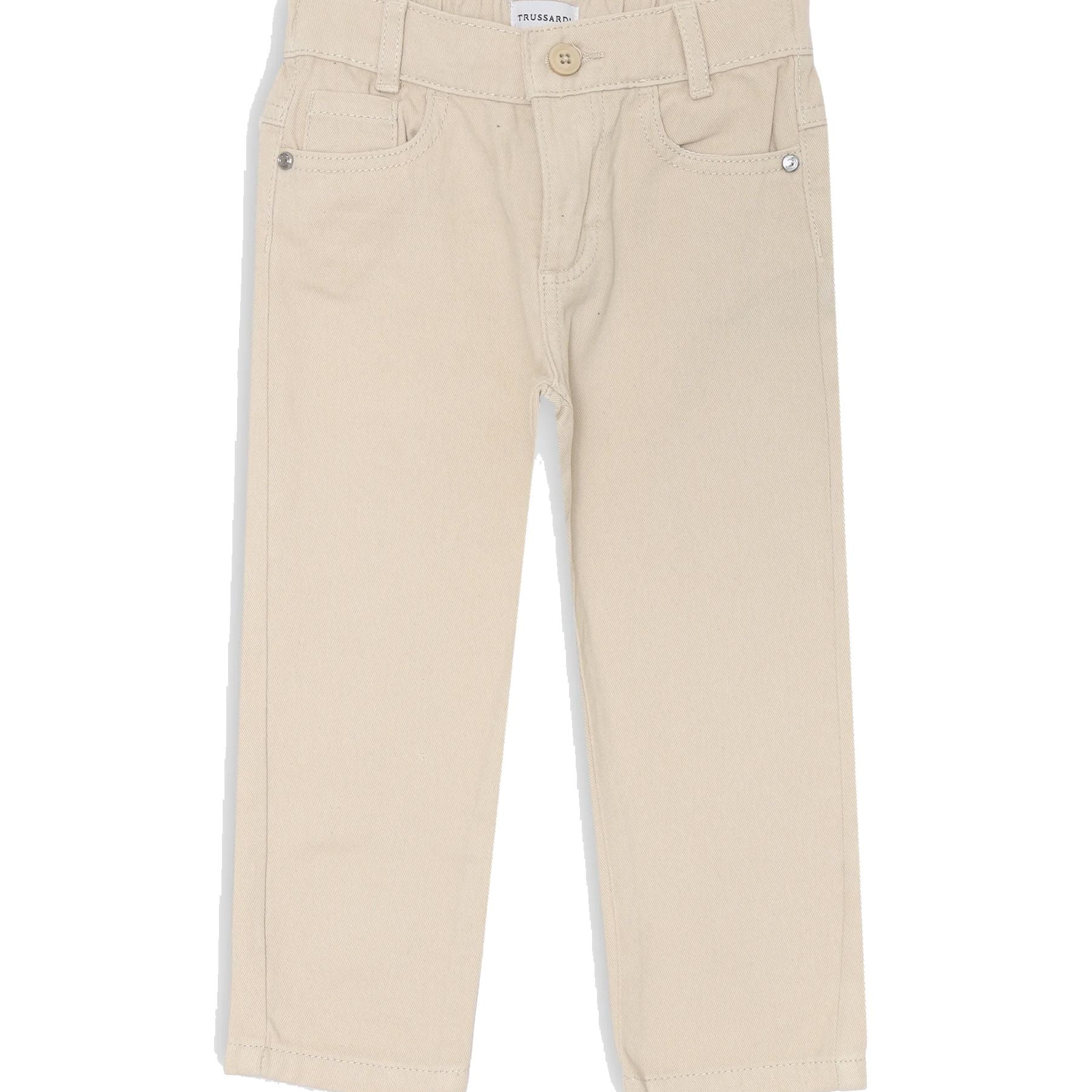 Trussardi Five-Pocket Cotton Trousers Beige