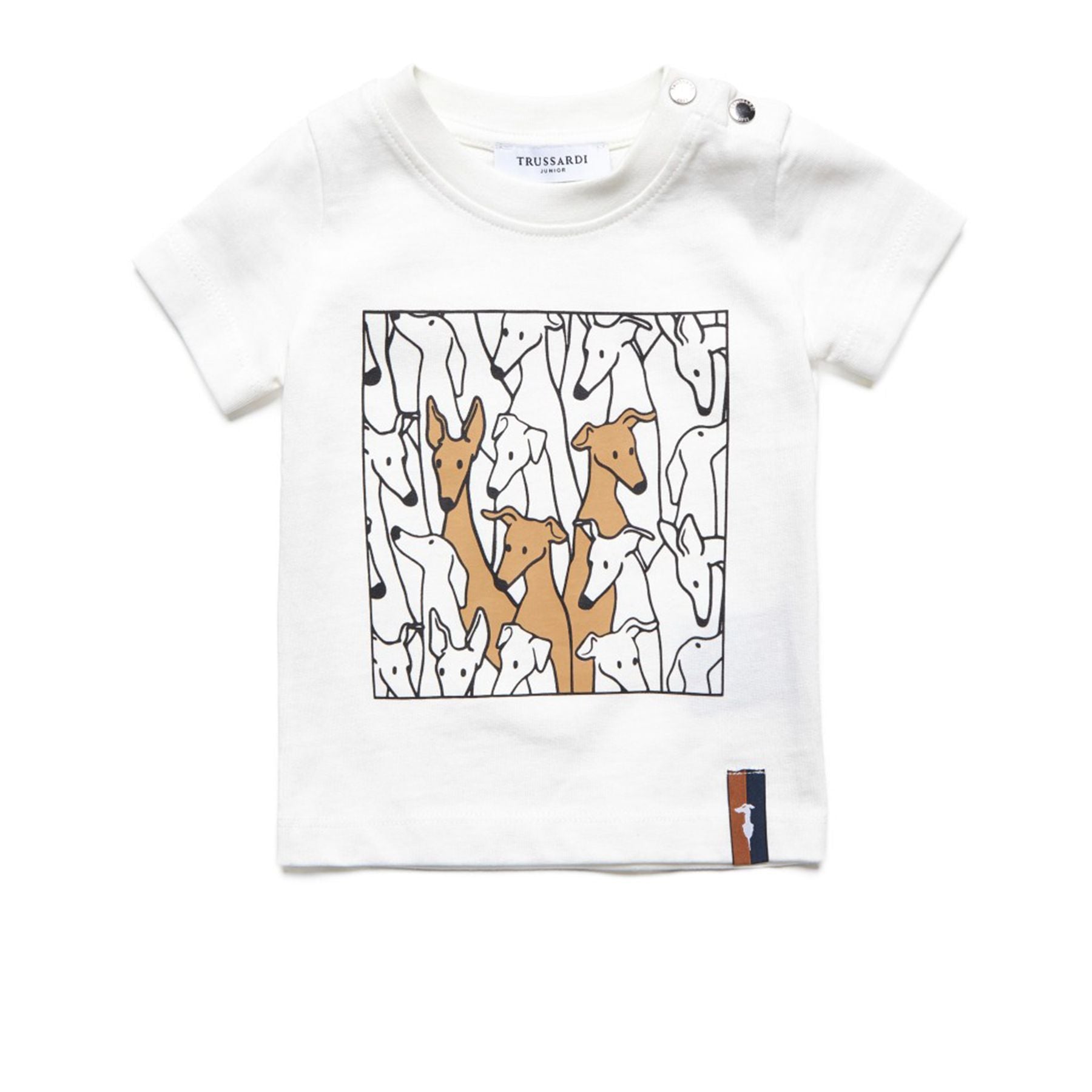 Trussardi White T-shirt for Boys with Logo