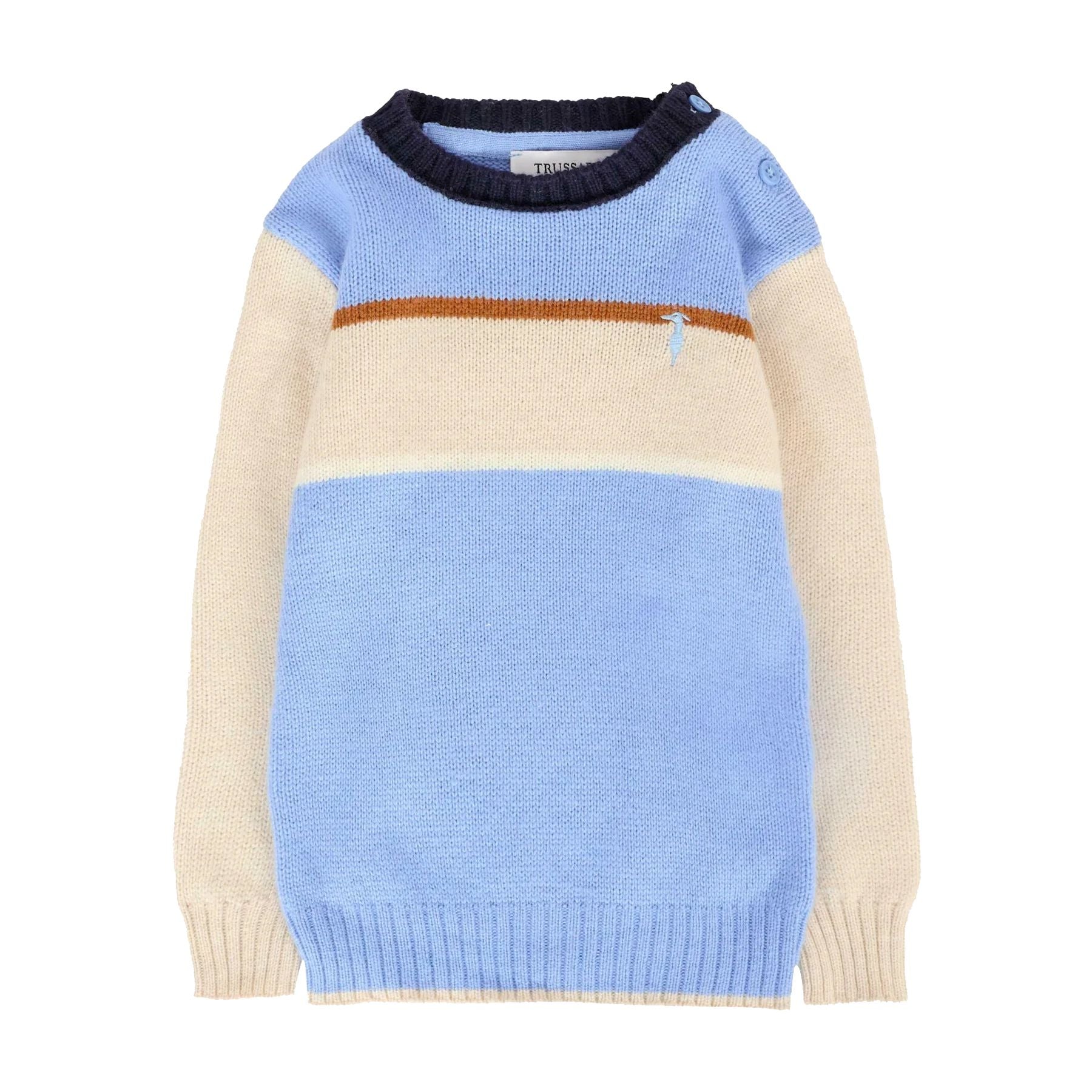 Trussardi Baby Boy's Blue Sweater with Embroidery