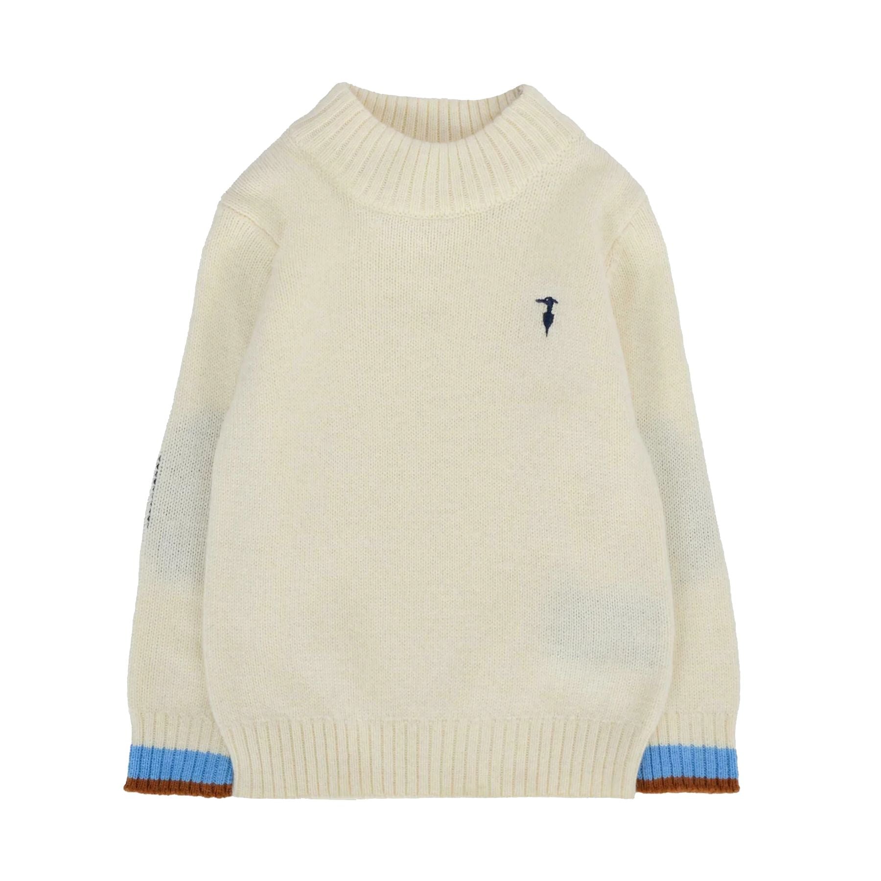 Trussardi Baby Boy's Blue Turtleneck Sweater with Light Blue Logo