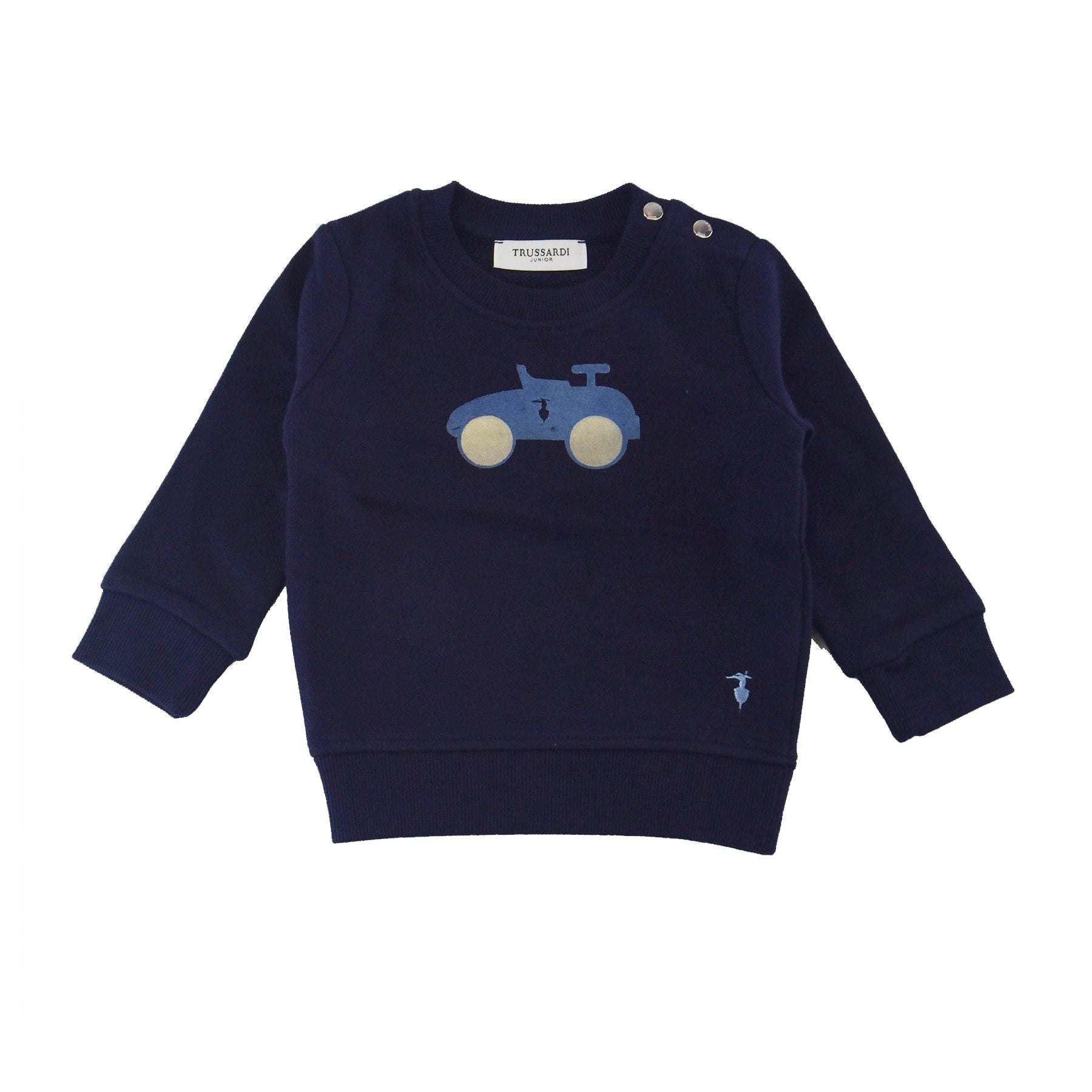 Trussardi Crewneck Sweatshirt with Printed Automotive Logo