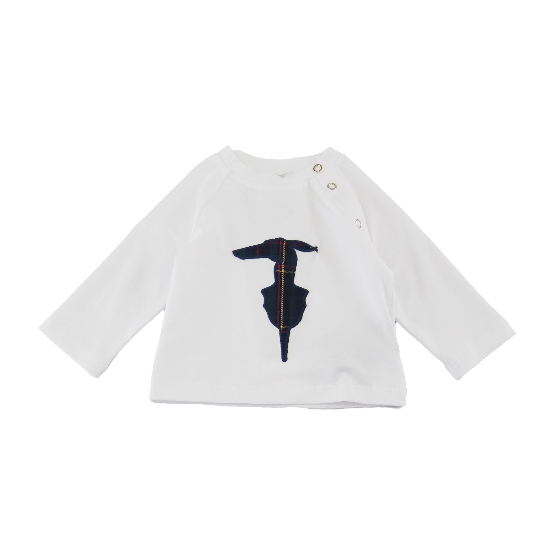 Trussardi Baby T-shirt with Check Embroidery