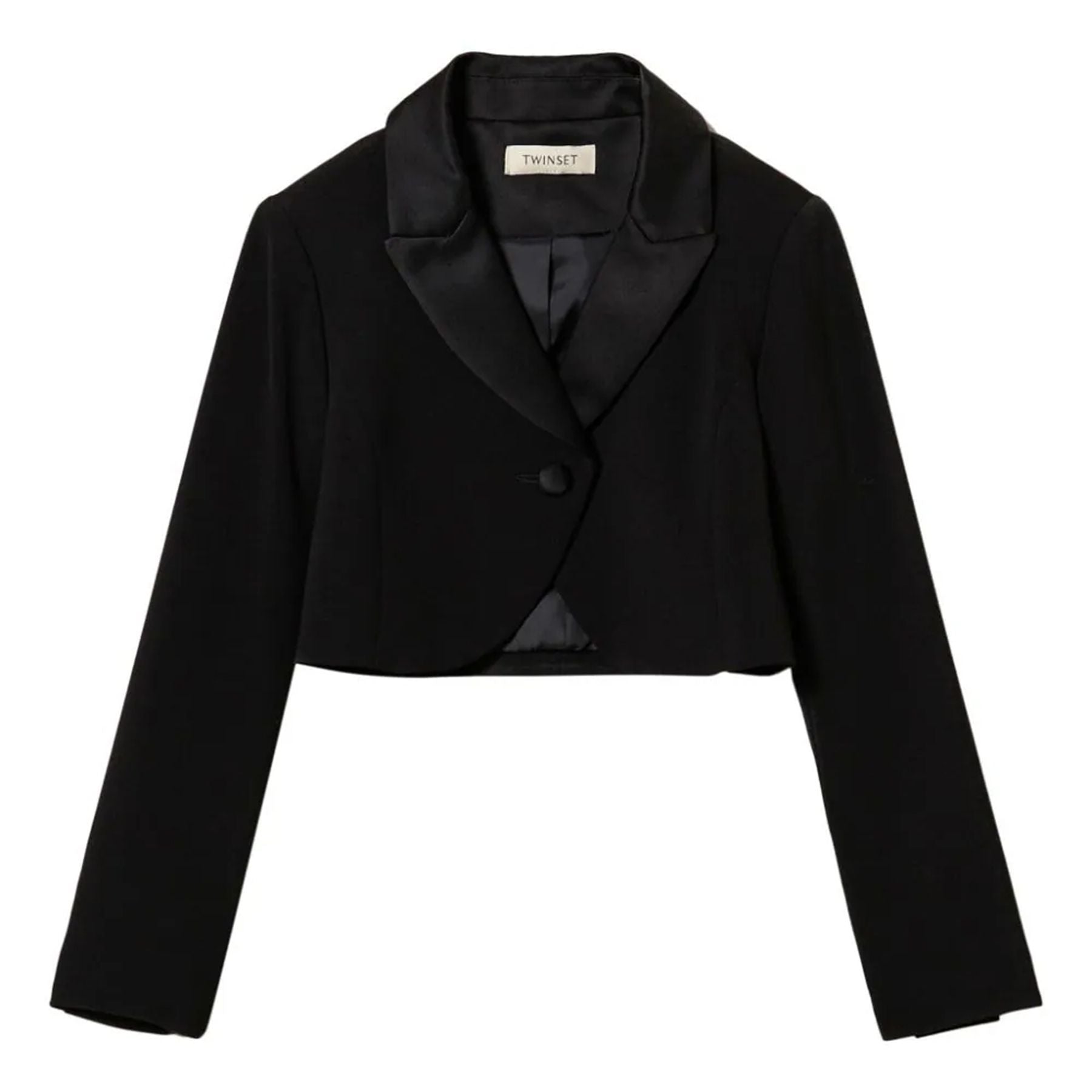 Twinset Shirt Embellished with Satin Lapels