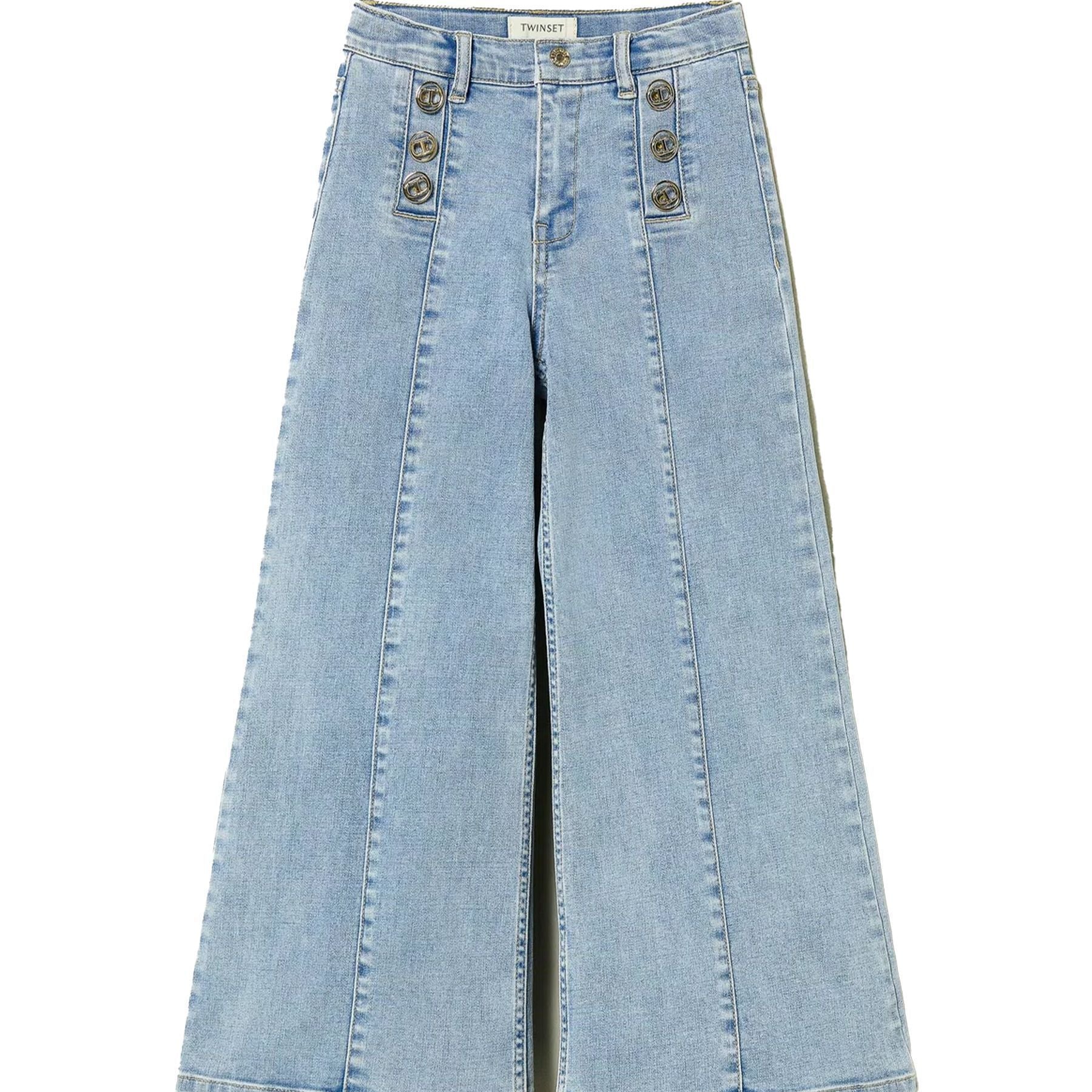 Twinset Jeans Wide Leg Royal Navy