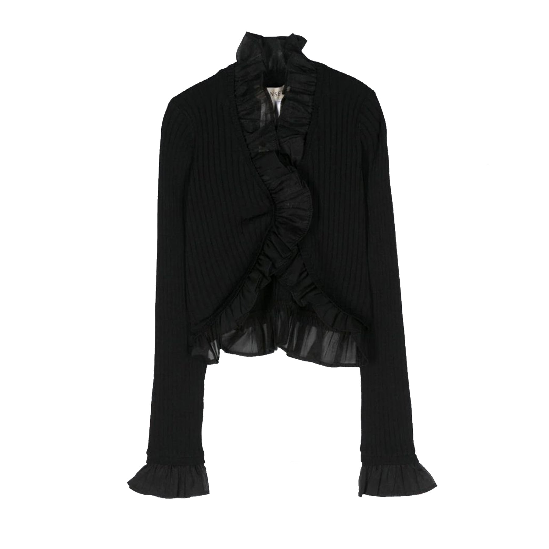 Twinset Short Viscose Cardigan with Ruffles and Tulle