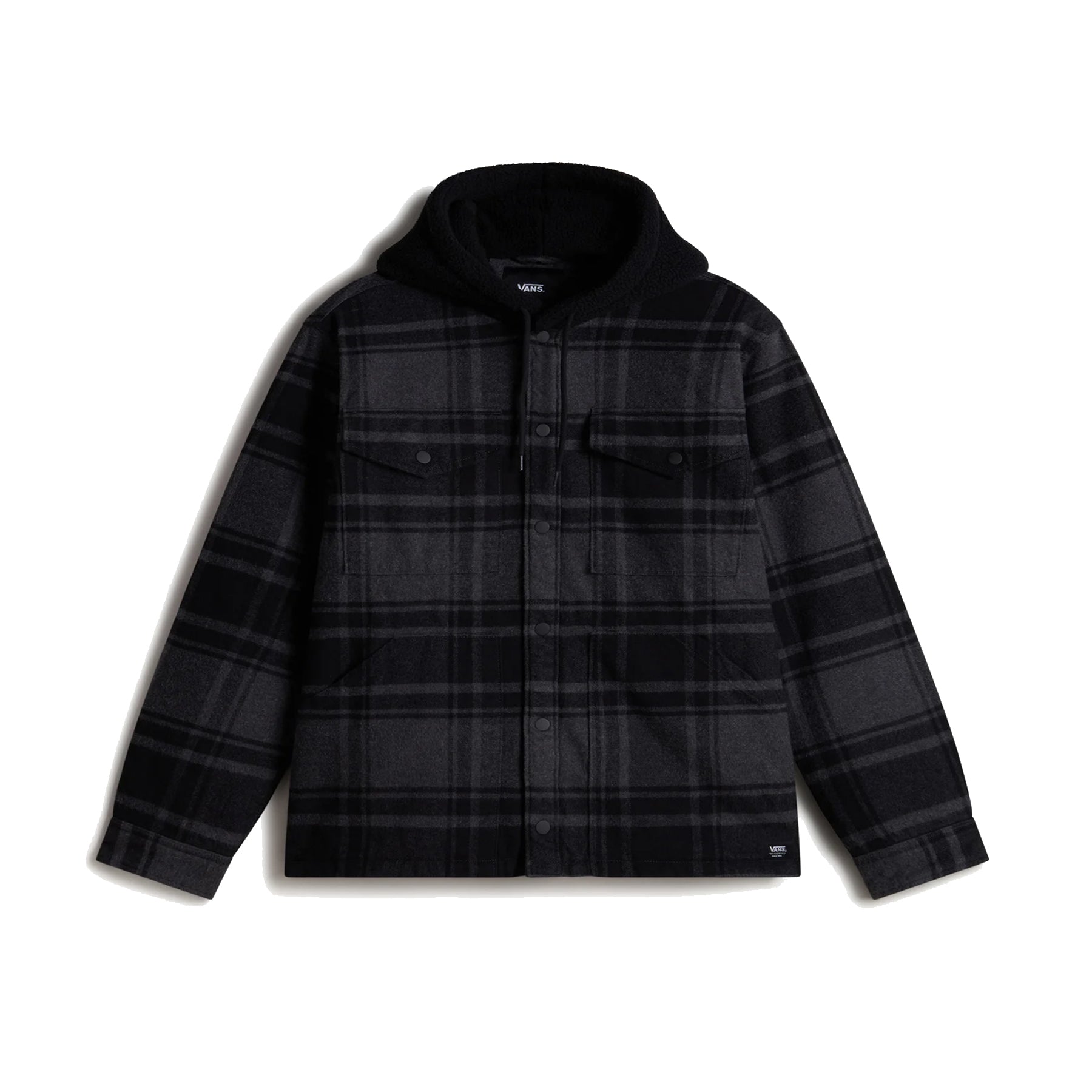Vans Asphalt Grey Checkered Shirt Jacket with Hood