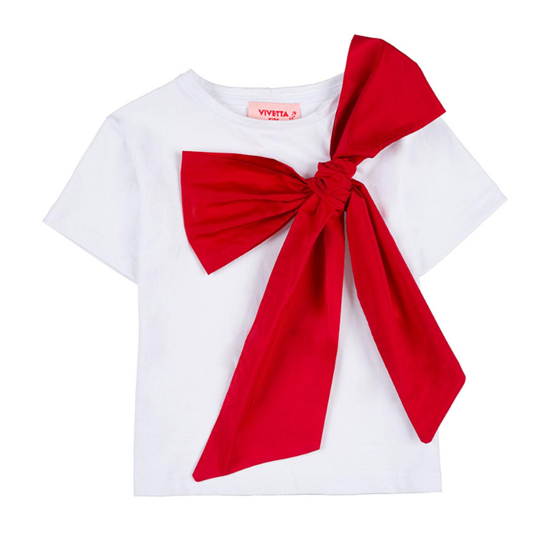 Vivetta White T-shirt with Red Bow