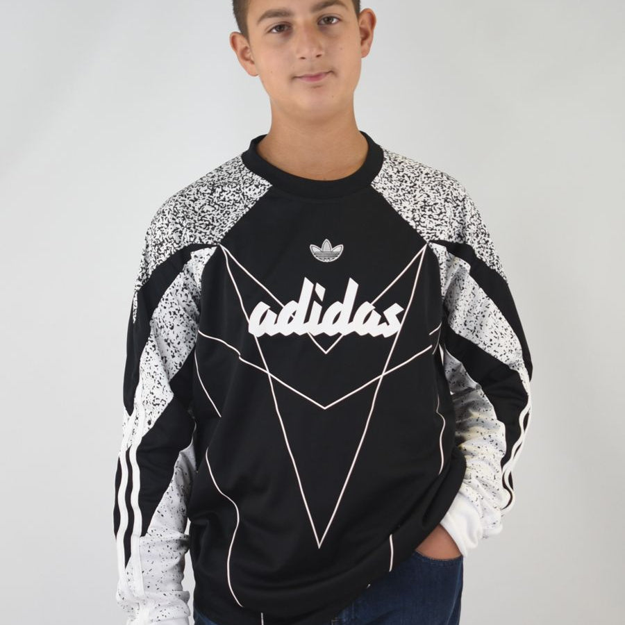 Adidas Two-Tone Crewneck Sweatshirt with Front Printed Logo