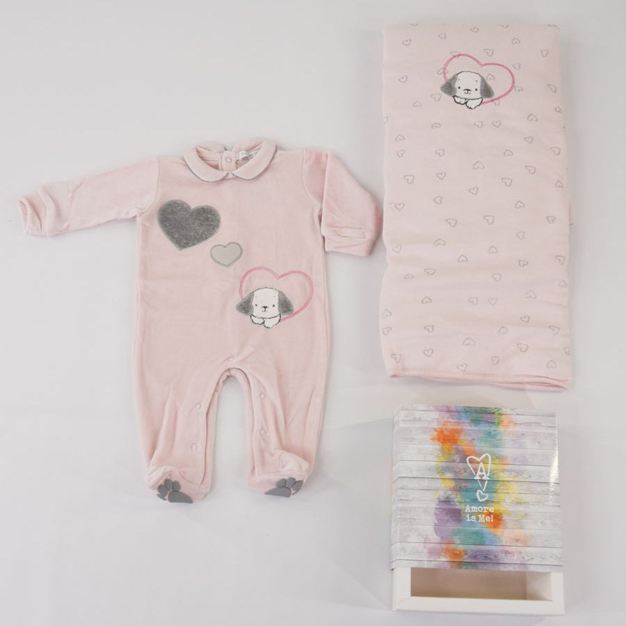 Love is me Baby Romper and Blanket Gift Set