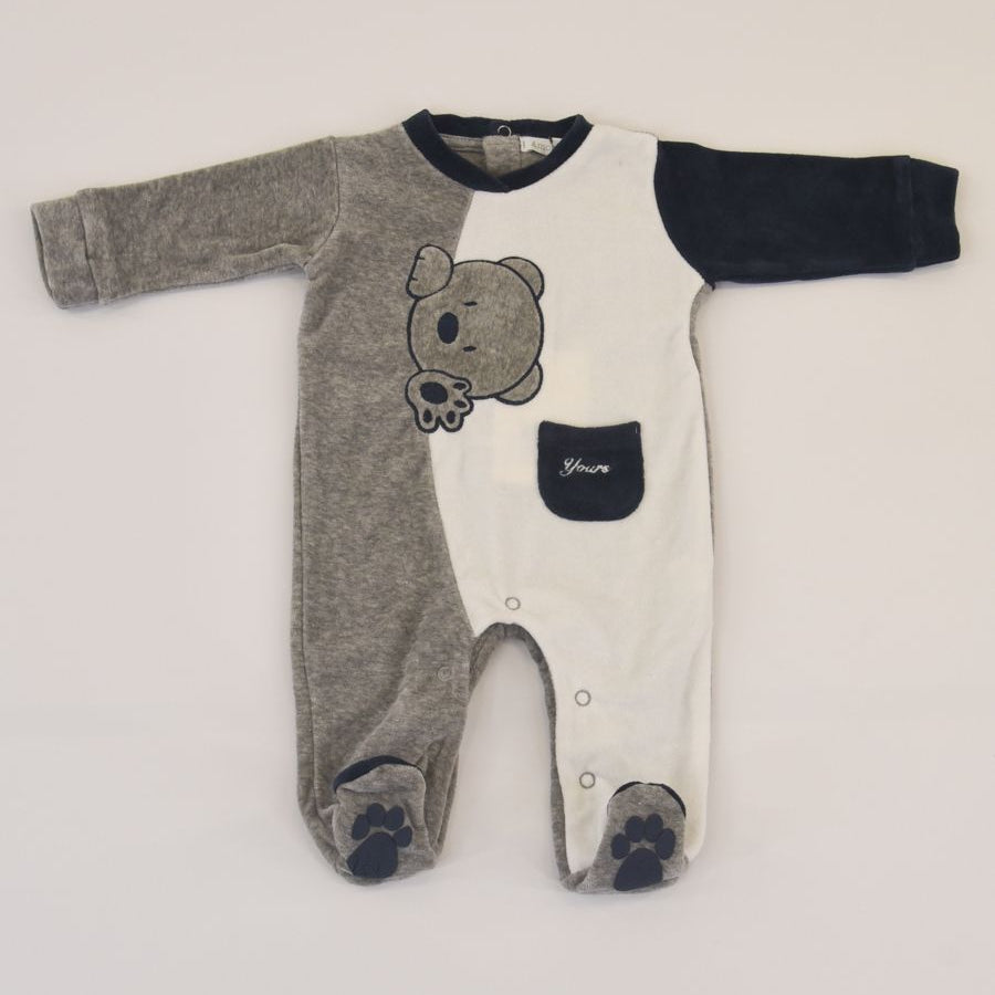 Love is me Tricolor Onesie with Teddy Bear