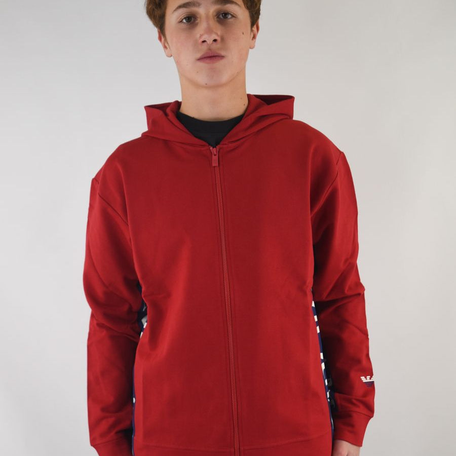 Armani Full-Zip Hoodie with Logo on the Sleeve