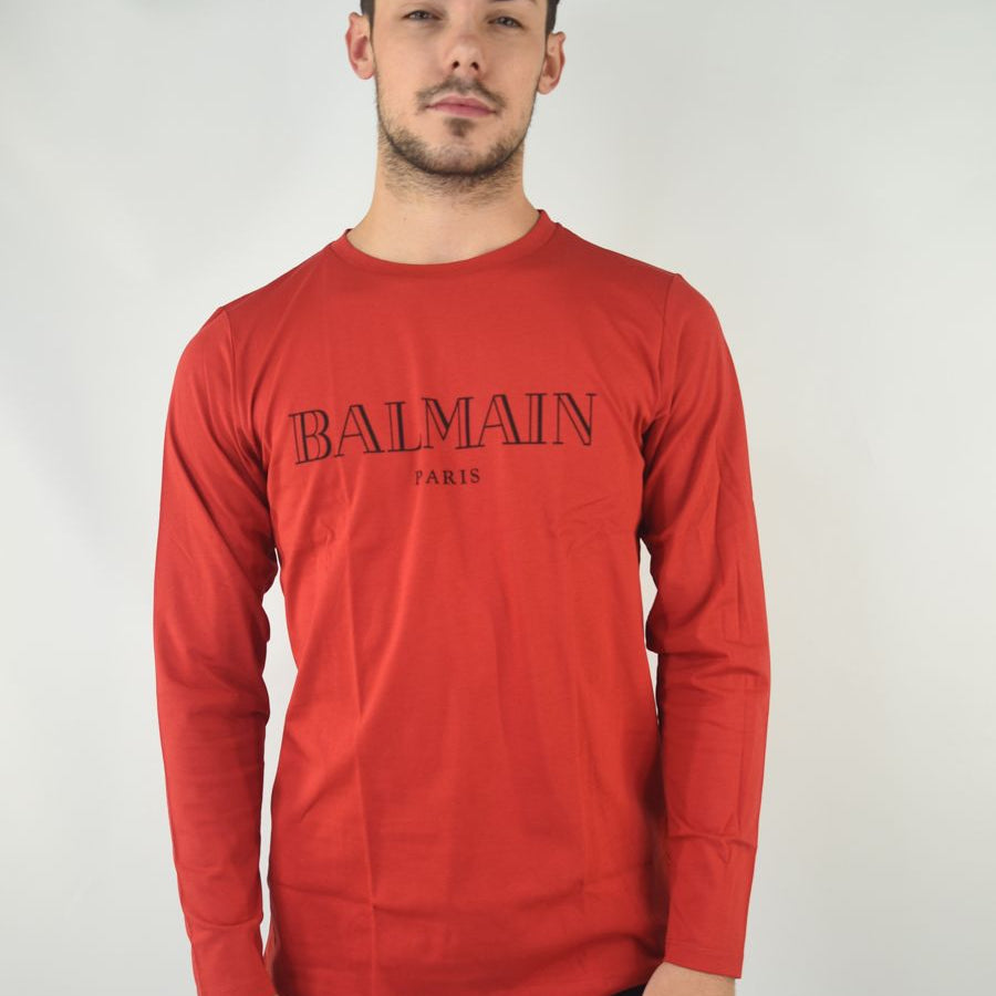 Balmain Long Sleeve T-Shirt with Logo