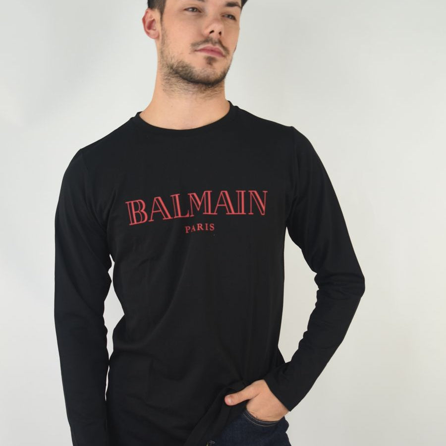 Balmain Long Sleeve T-Shirt with Logo