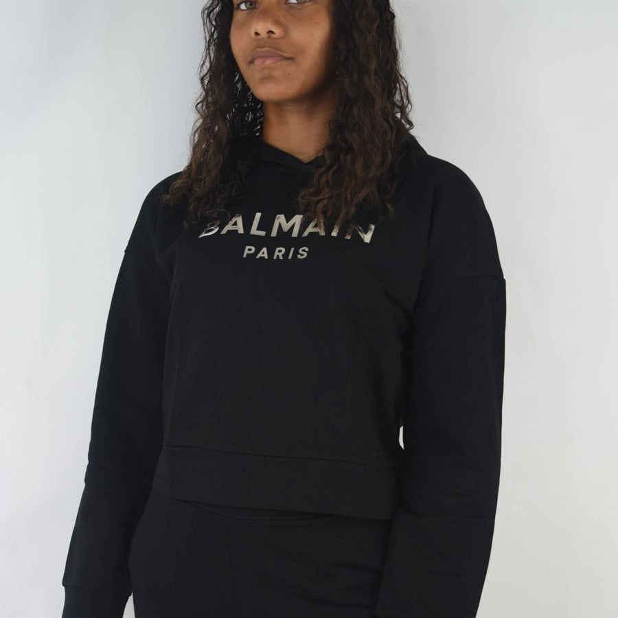 Balmain Logo Print Hoodie