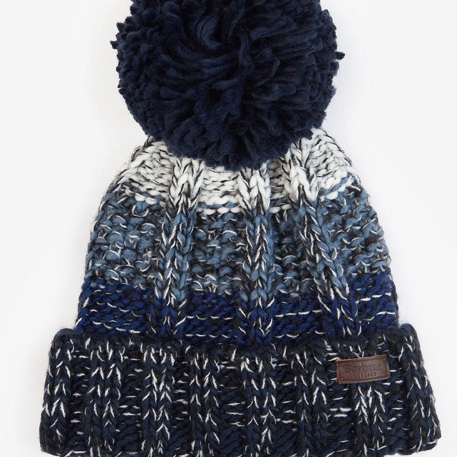 Barbour Patterned Hat with Pom Pom