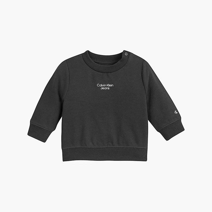 Calvin Klein Kids Crewneck Cotton Sweatshirt with Logo Print