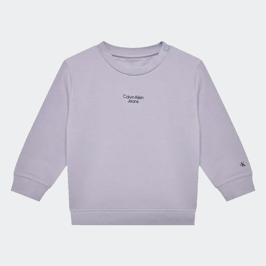 Calvin Klein Kids Crewneck Cotton Sweatshirt with Logo Print