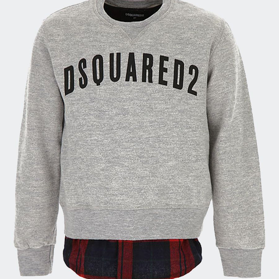 Dsquared2 Boys' Sweatshirt with Front Logo Print and Shirt Insert