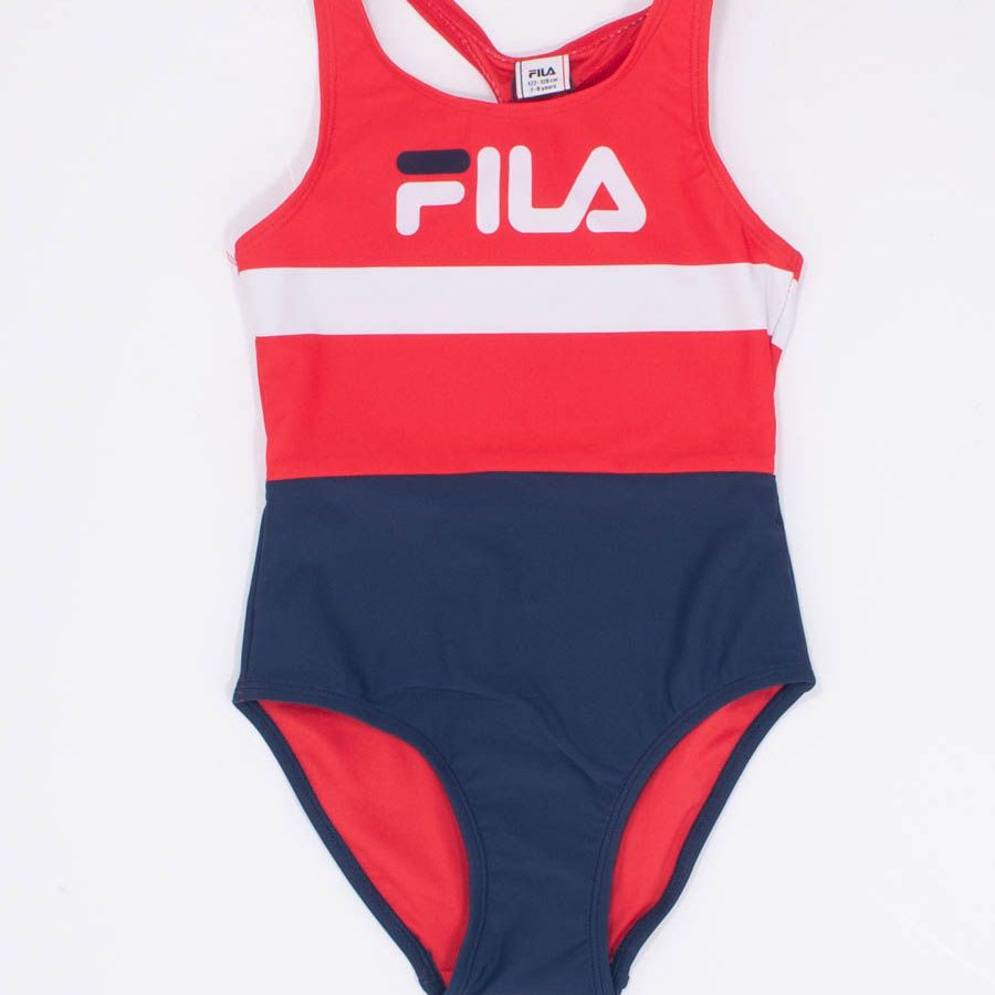 Tricolor One-Piece Swimsuit Row