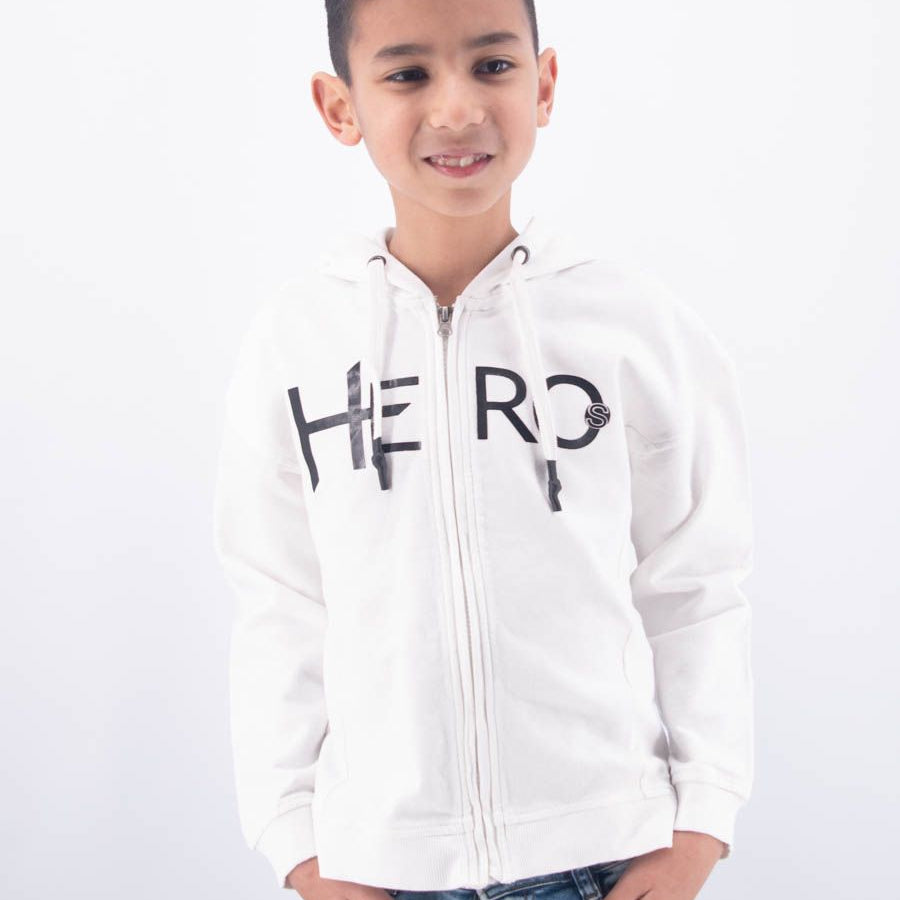 Hero Boy's Full Zip Hoodie with Embossed Hero Print