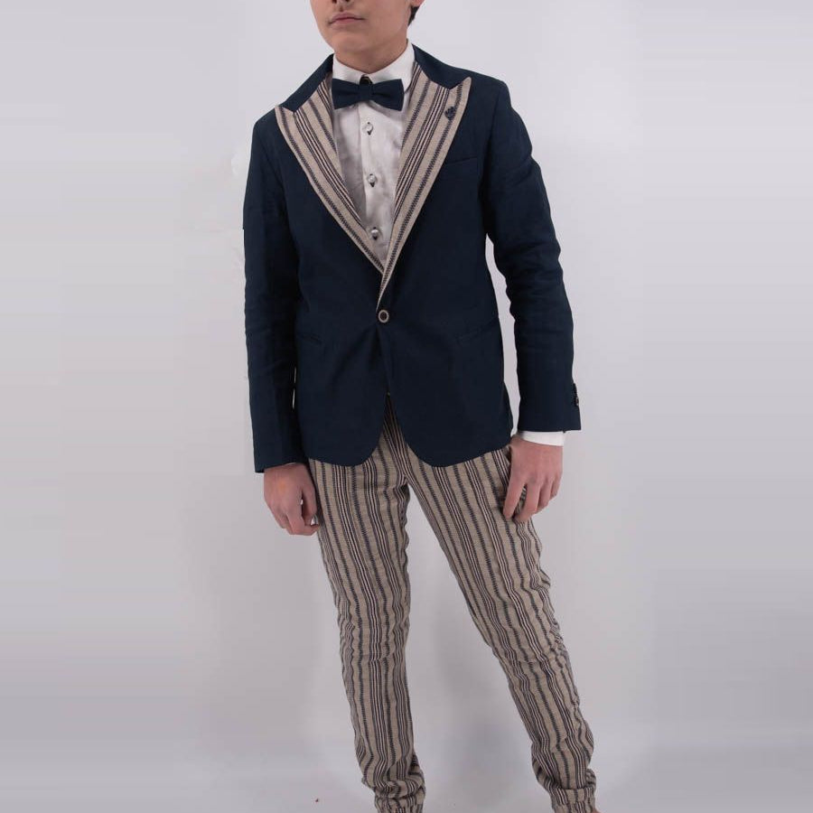 Hero Elegant Sail Boat Suit Bis Striped Jacket Shirt Trousers