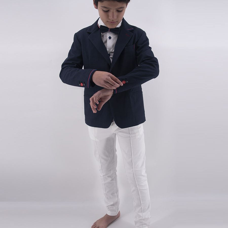 Hero Elegant Boat Jacket Shirt Pants White Bow Tie