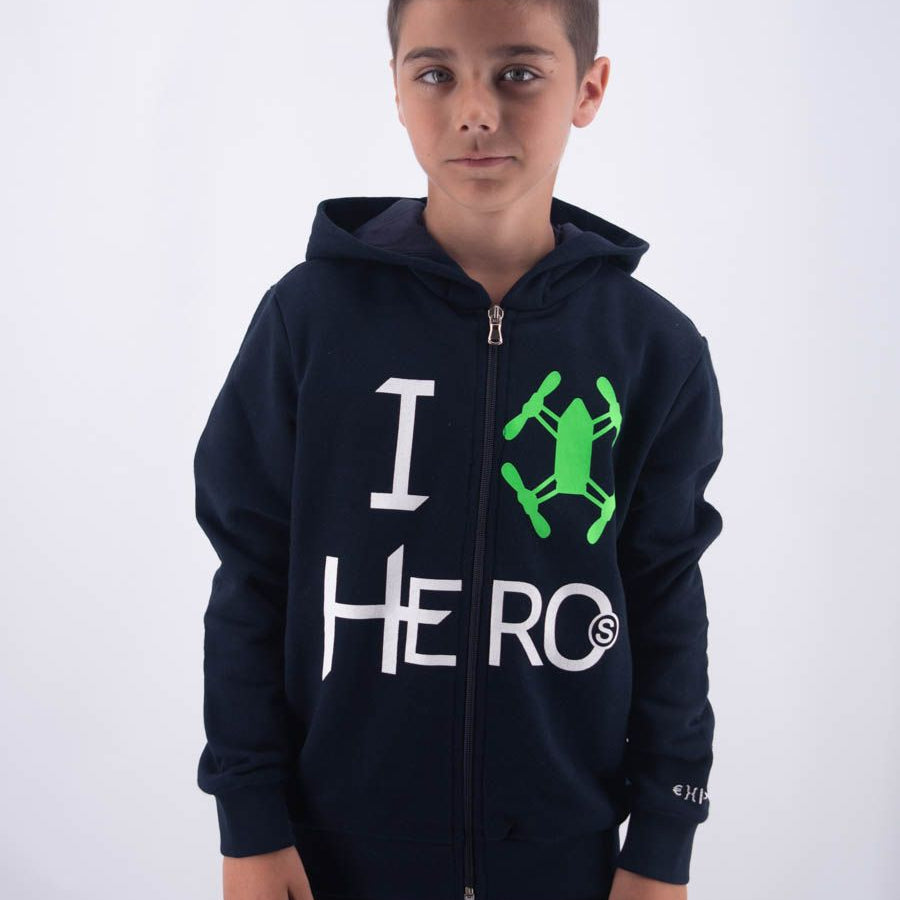 Hero Fullzip Hoodie with Leet Embroidery I Am Hero Print