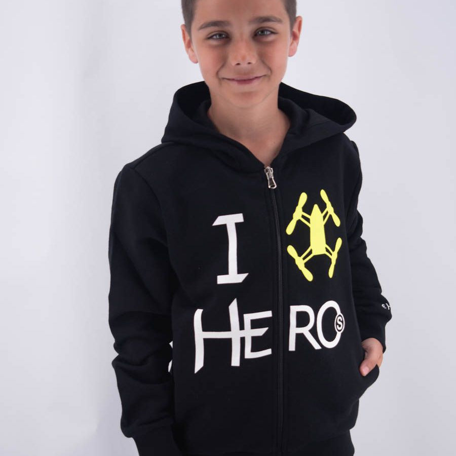 Hero Fullzip Hoodie with Leet Embroidery I Am Hero Print