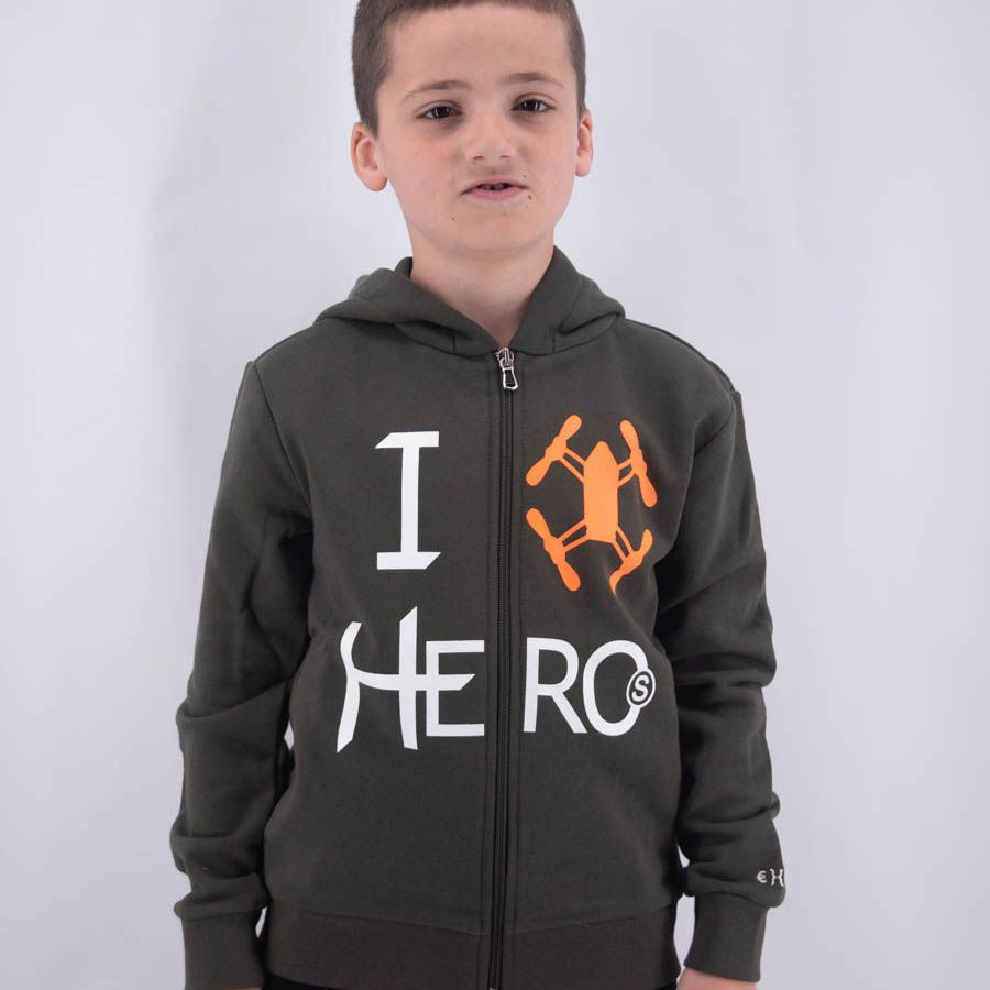 Hero Fullzip Hoodie with Leet Embroidery I Am Hero Print