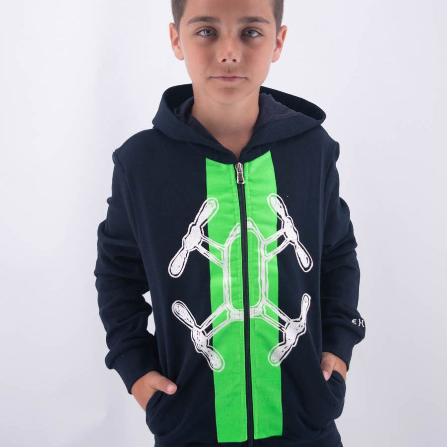 Hero Fullzip Hoodie with Leet Embroidery and Drone Print