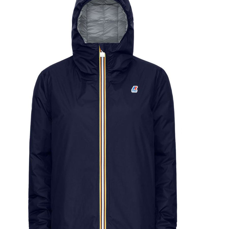K-way Reversible Padded Down Jacket with Hood and Silicone Logo
