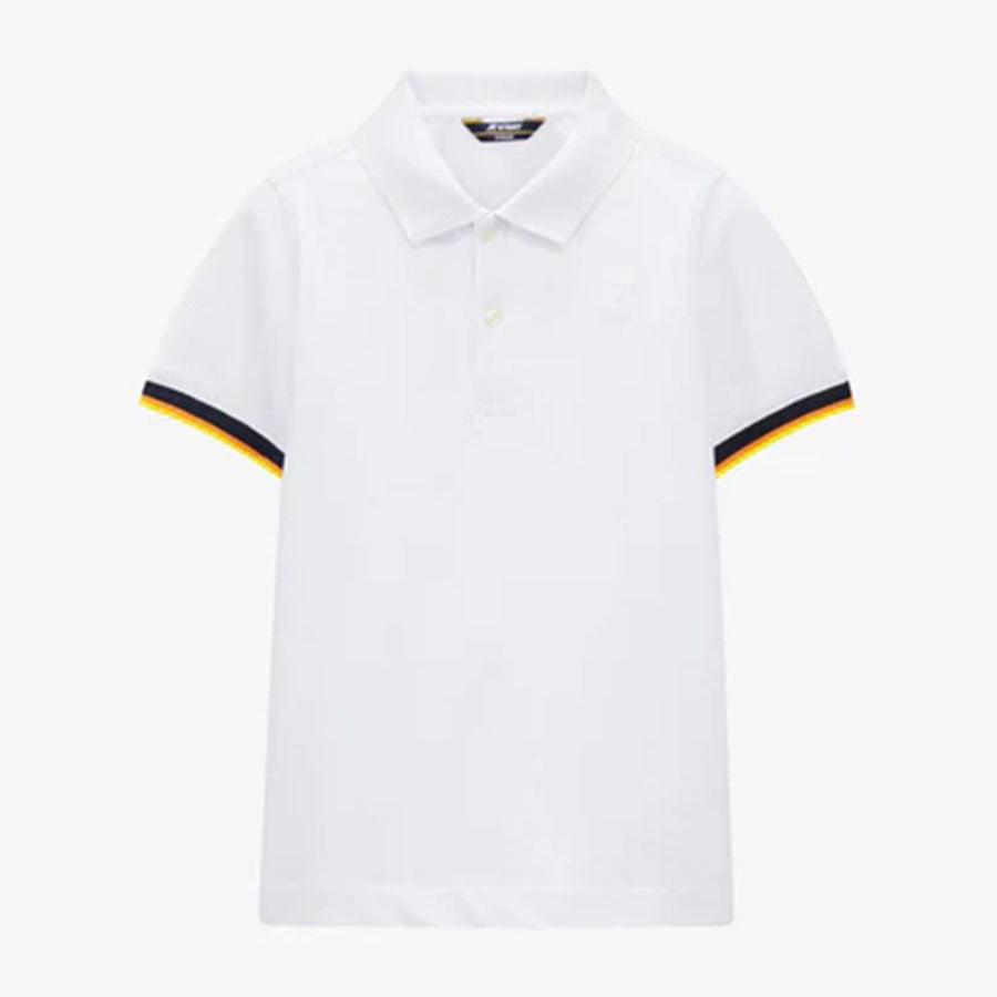 K-way Piquet Cotton Polo with Multicolor Edges