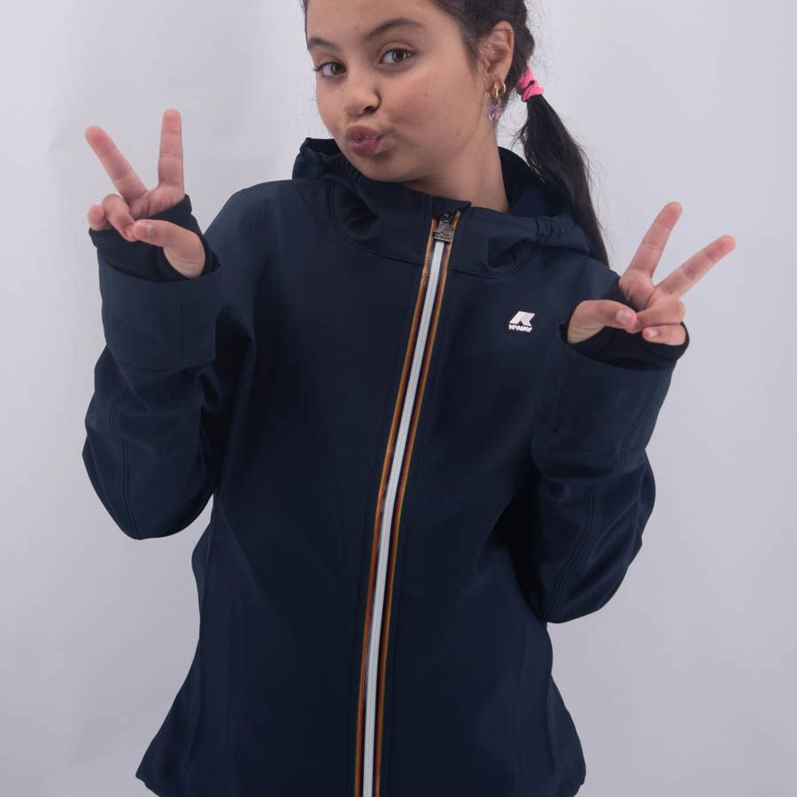 K-way Jack Bonded Slim Model Jacket in Nylon and Fleece Lining