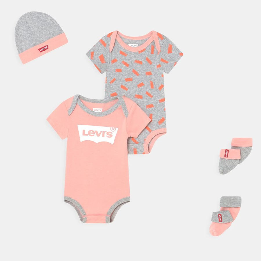 Levis Bodysuit Hat and Socks Gift Set