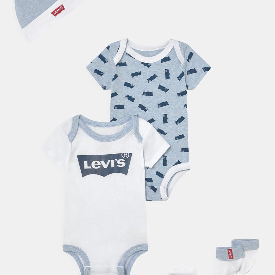Levis Bodysuit Hat and Socks Gift Set
