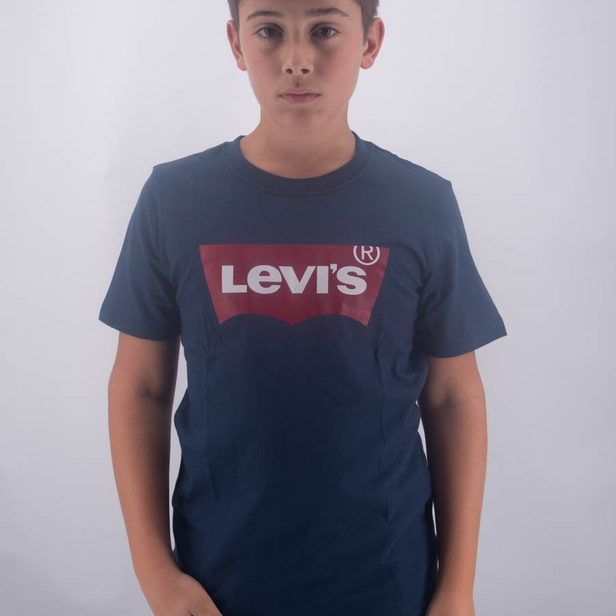 Levis Ribbed Crew Neck Short Sleeve T-Shirt with Front Print