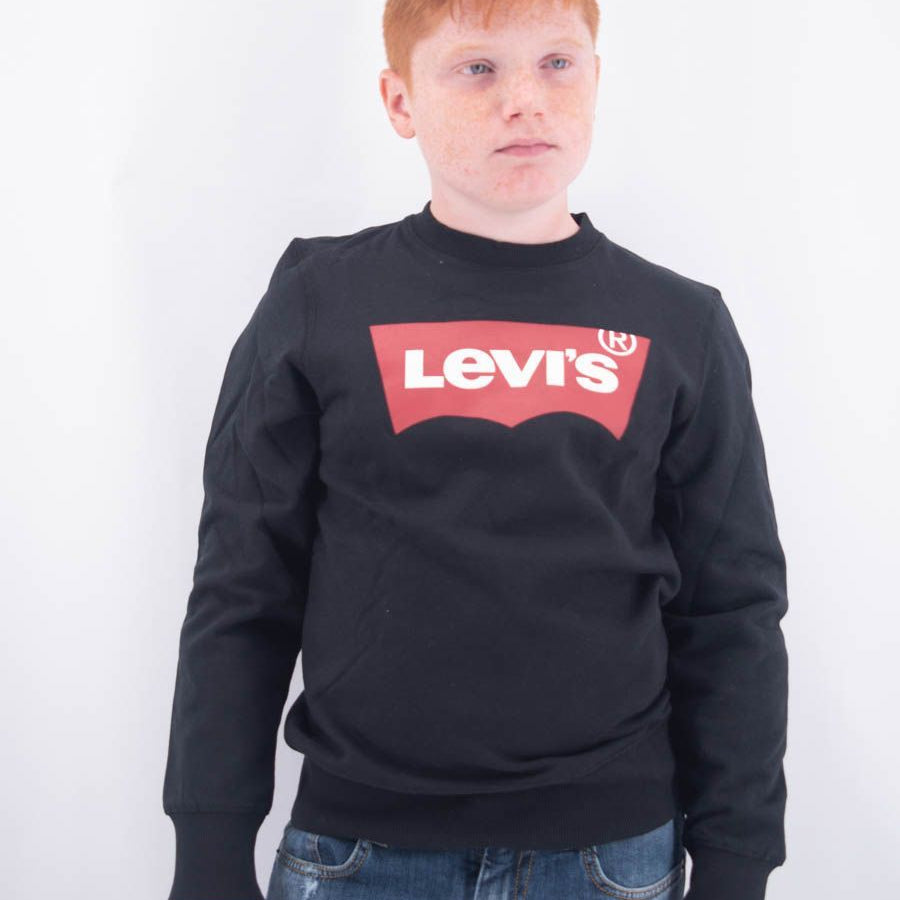 Long sleeve crew neck sweatshirt with front logo print