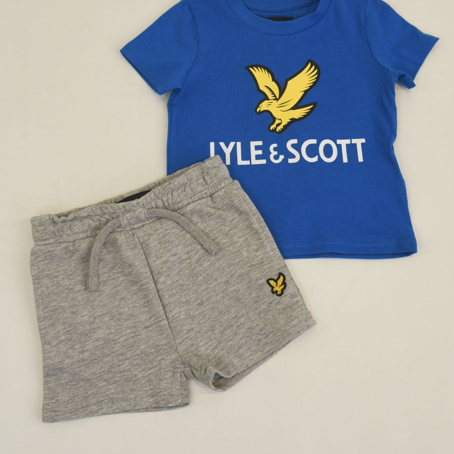 Lyle&scott Sports Set Consisting of T-shirt with Logo Print and Bermuda Shorts with Application