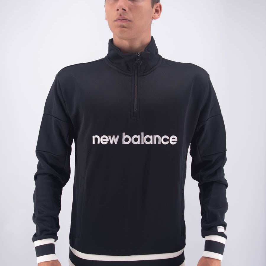 New Balance Half-Zip High Neck Sweatshirt with Logo Embroidery