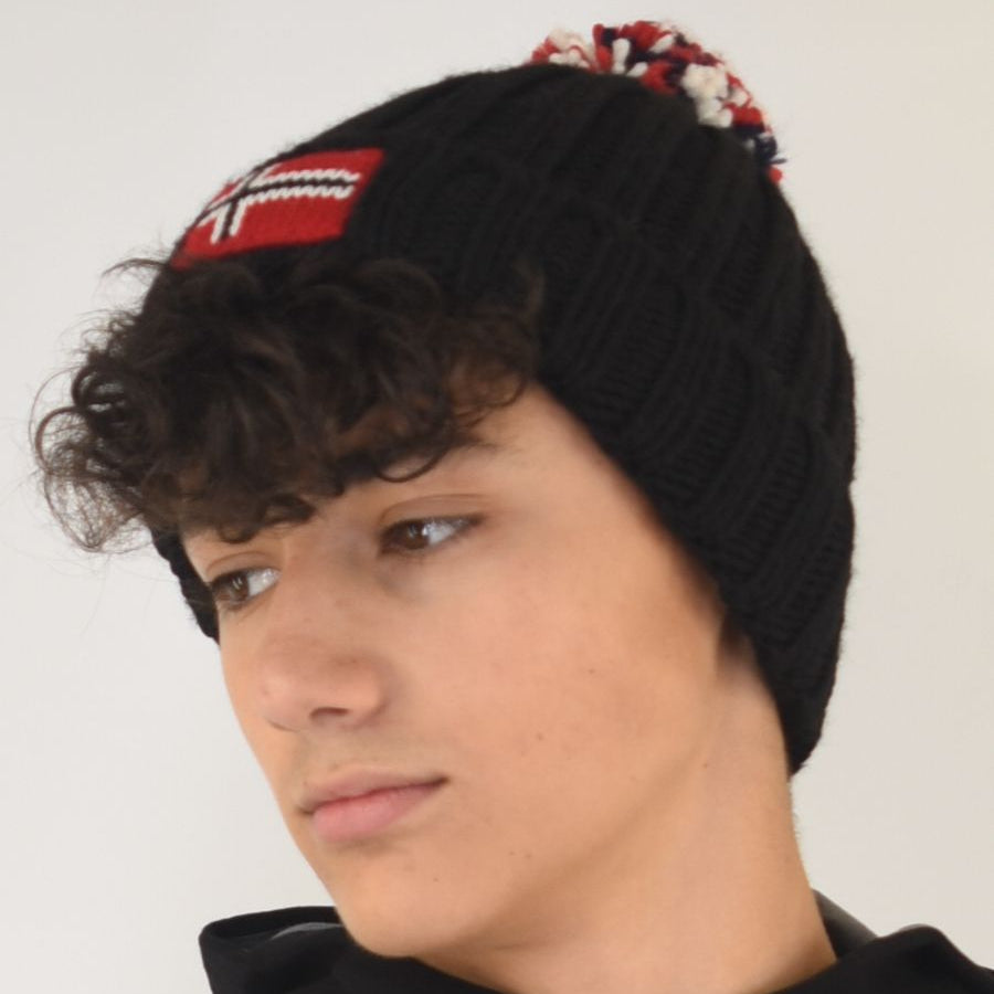 Napapijri Unisex Plain Hat with Pom Pom