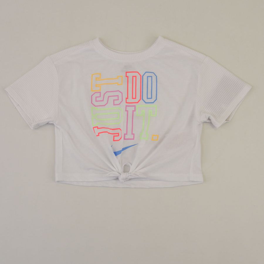 Nike Cropped Cotton Jersey T-Shirt with Highlighted Logo