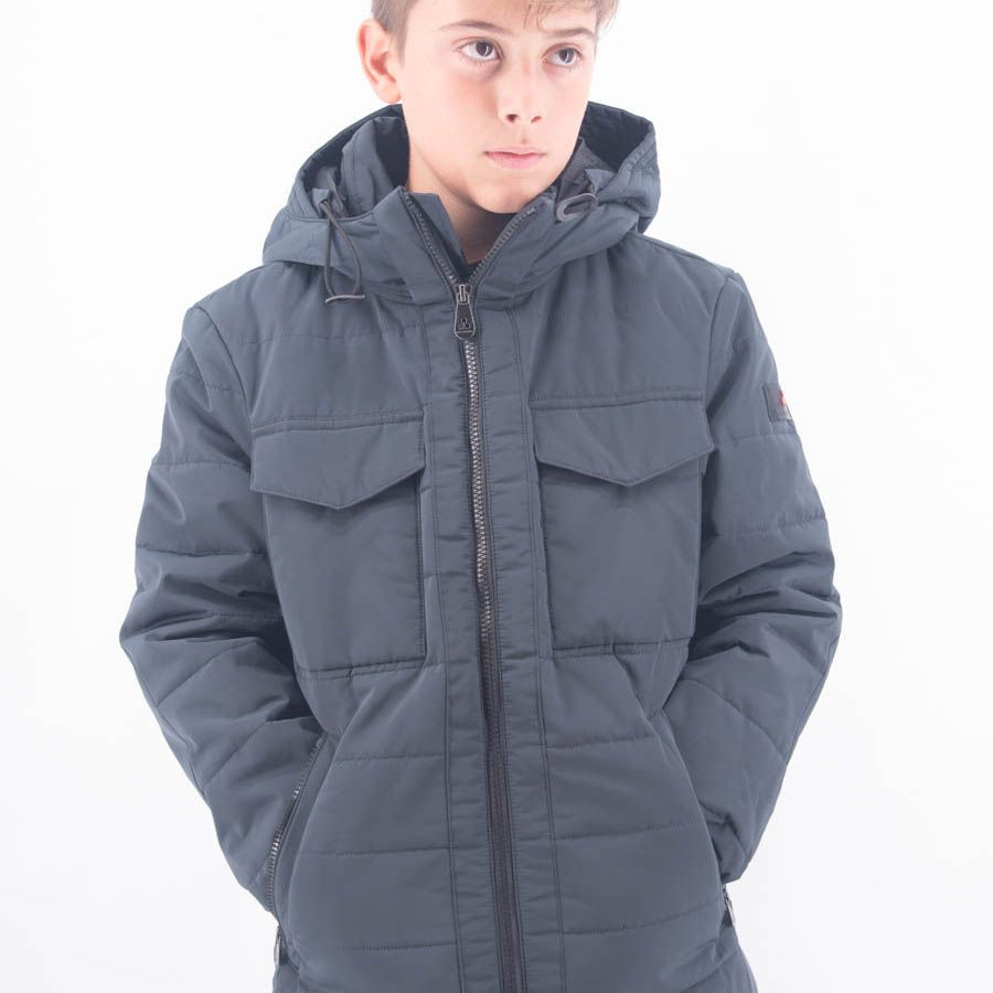 Peuterey Full-Zip Quilted Down Jacket with Hood