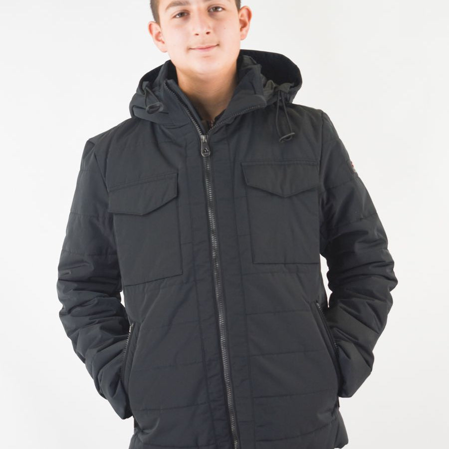 Peuterey Full-Zip Quilted Down Jacket with Hood