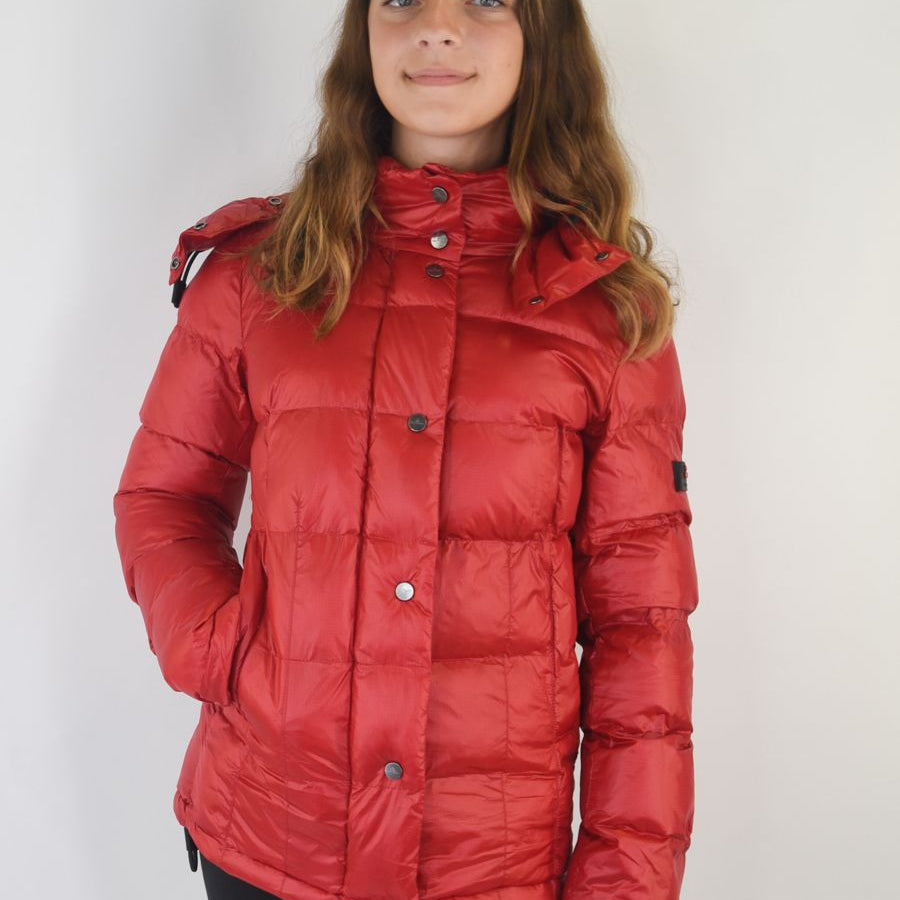 Peuterey Long Quilted Down Jacket with Double Closure and Hood