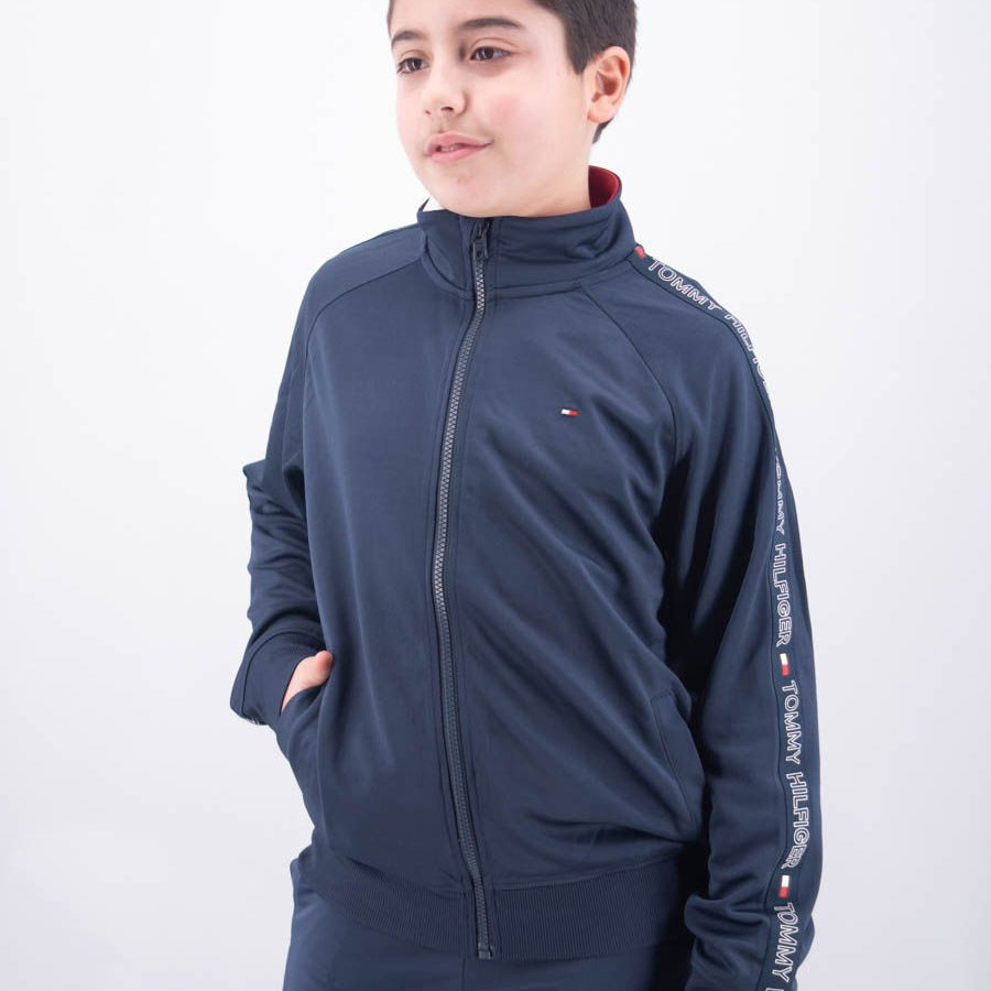 Tommy Hilfiger Full-Zip High-Neck Sweatshirt with Side Stripes