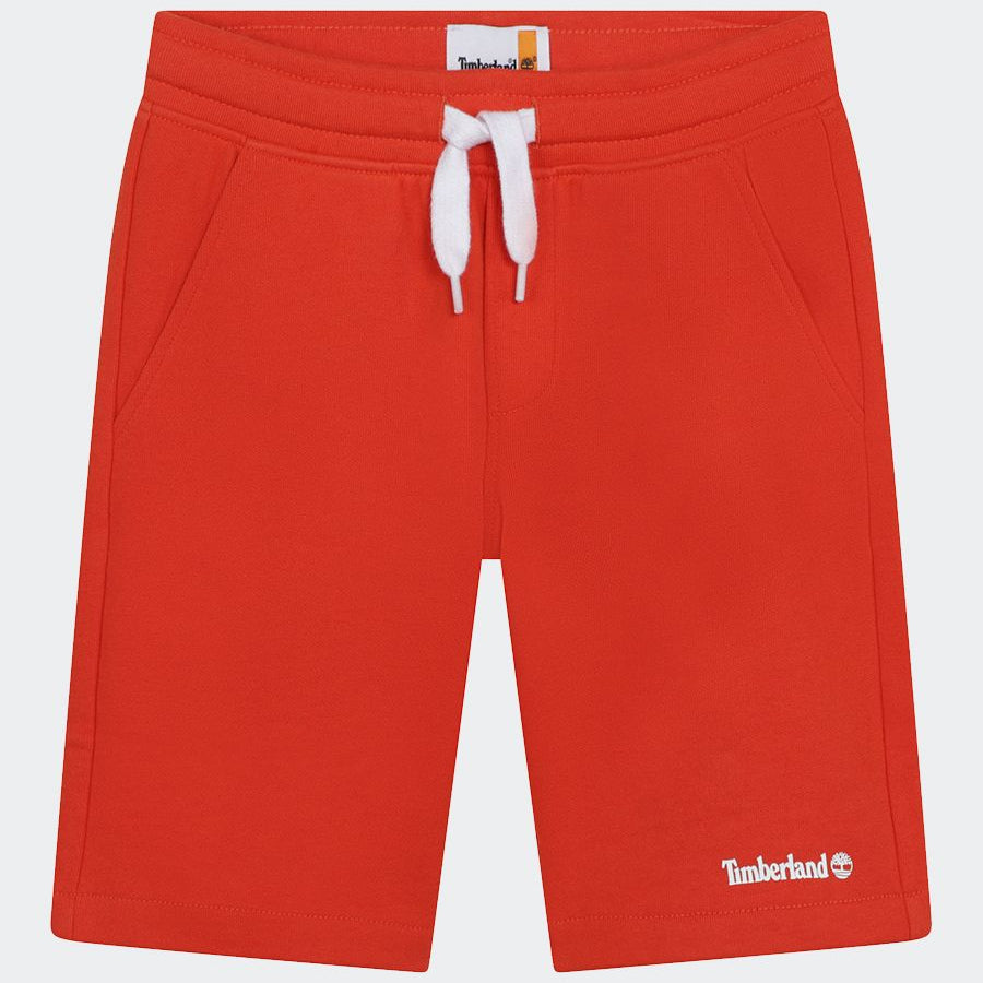 Timberland Solid Color Bermuda Shorts with Logo