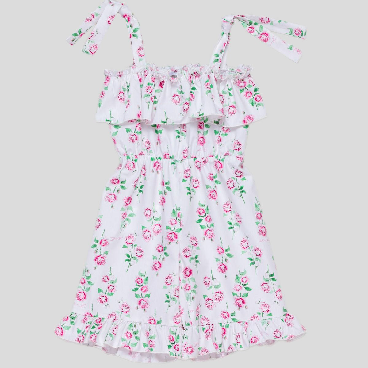 U+e U+e Cotton Wide-Strap Jumpsuit with Flower Print