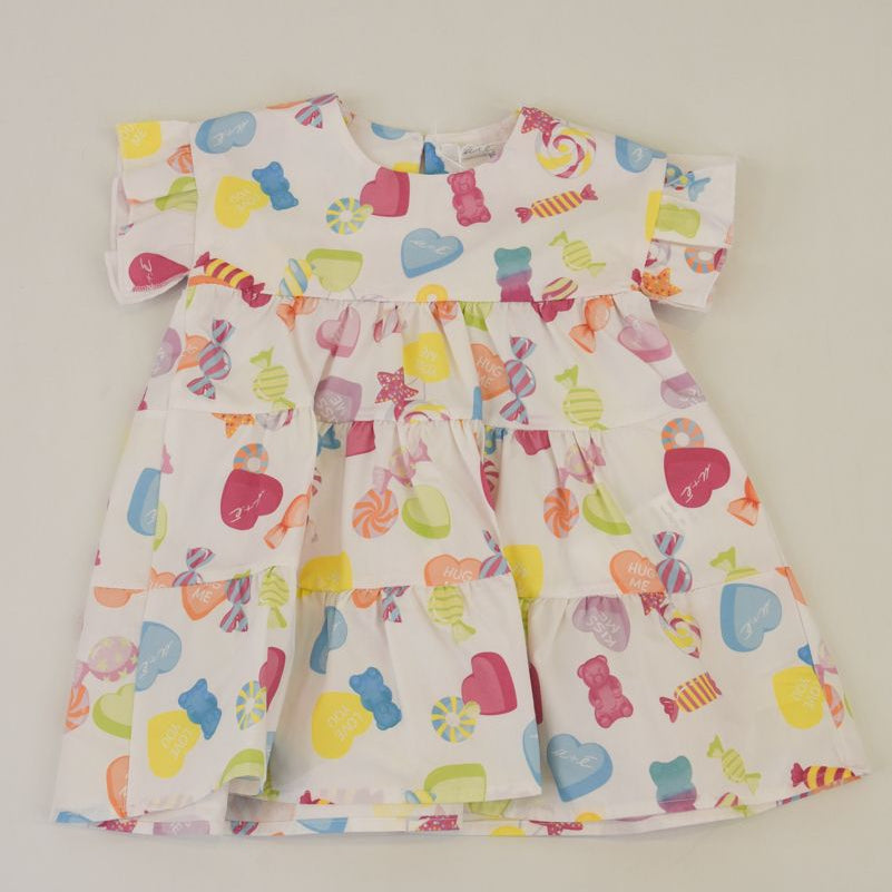 U+e U+e Multicolor Print Ruffle Sleeve Dress