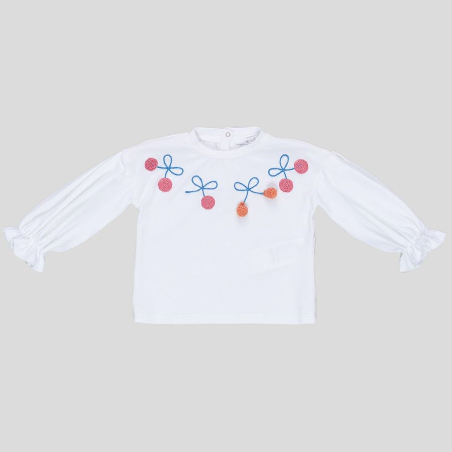 U+e U+e T-shirt with Cherry Embroidery